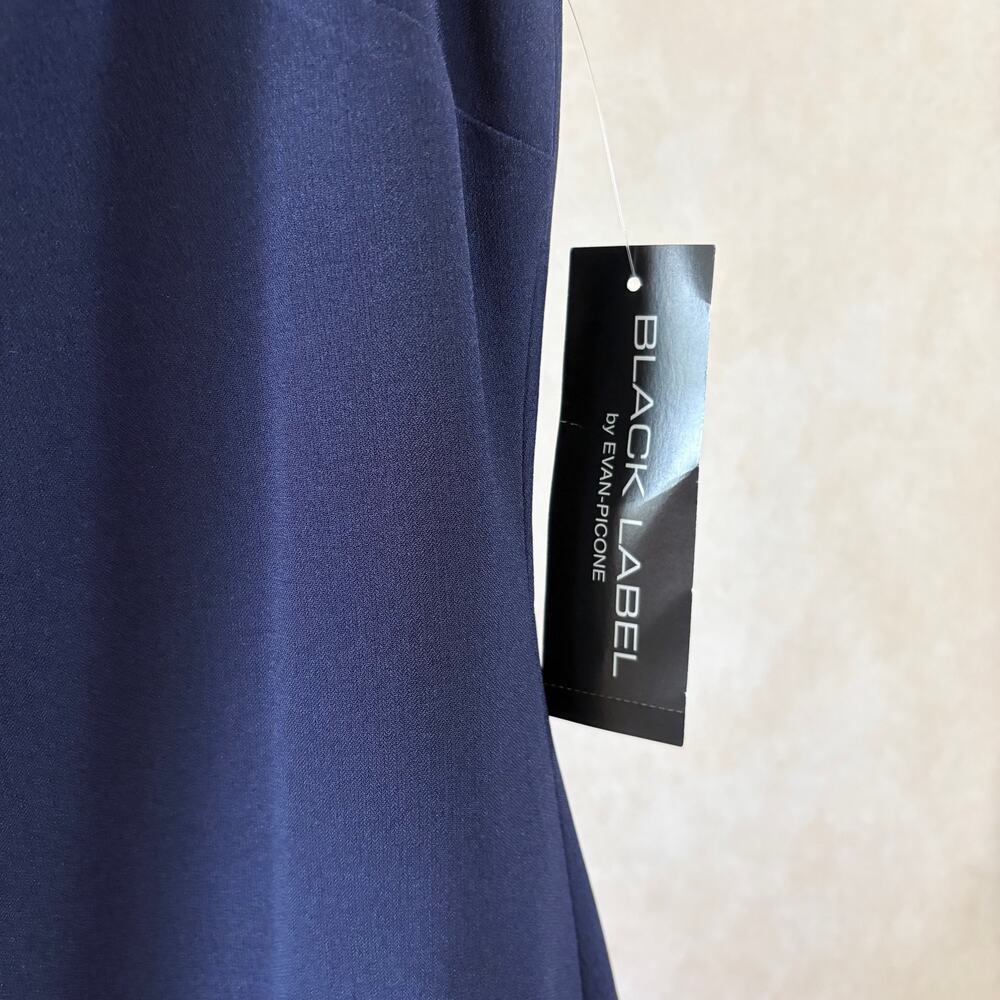 Black Label by Evan-Picone Navy & White Sleeveless Sheath Dress Size 4 Career - Picture 14 of 14